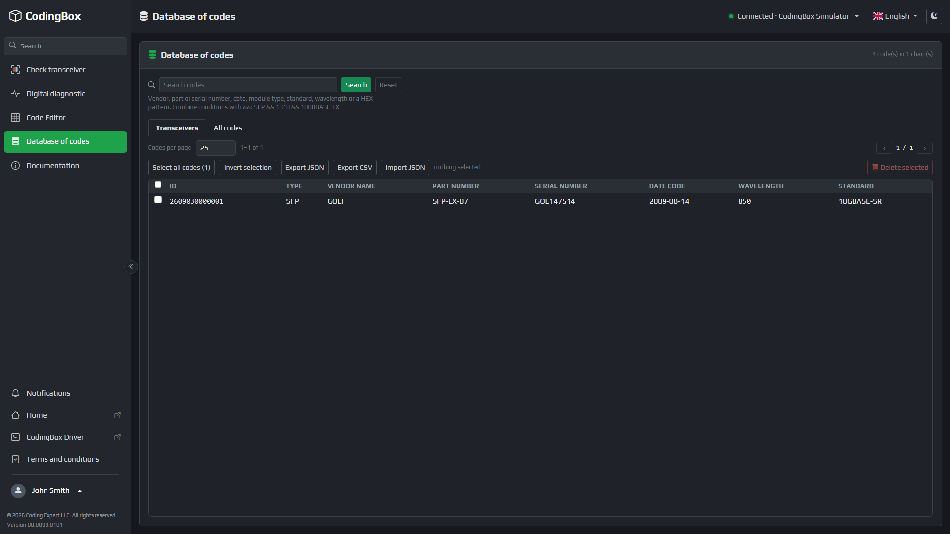 CodingBox — Code database